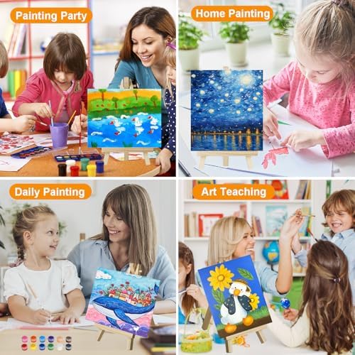 16 Pack Canvas and Easel Set, 8 x 10 inch Painting Kit for Party Supplies - Image 5
