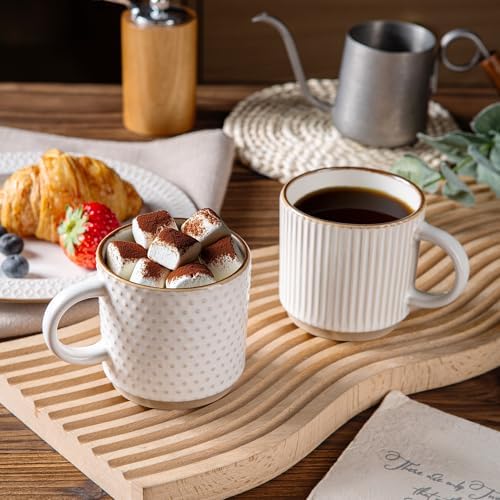 GBhome 6 OZ Stackable Coffee Mugs Set of 4, Ceramic Coffee Cups Set - Image 6