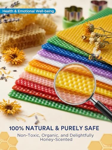 LumaCraft Beeswax Sheets for Candle Making Kit – 16PCS 100% Pure Natural Beeswax Candle Sheets for Rolling Candles – DIY Handmade Candle Making Kit for Family Holiday Party Gift Craft Decor - Image 4