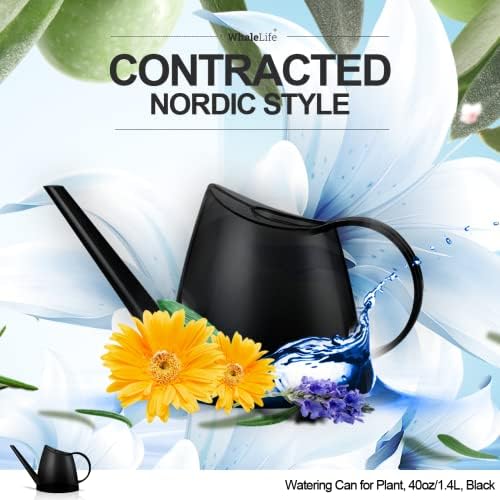 Small Indoor Plant Watering Can Long Spout 1.4L Black - Image 4