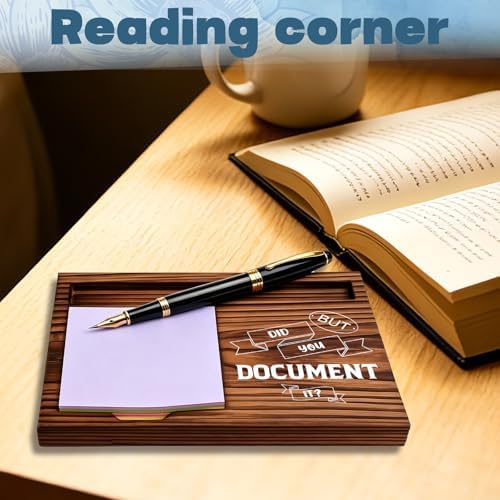FOUGSTA Funny Office Gifts for Accountant, Gag Office Gifts for Accountant, Gag Desk Decor Gift for Coworker,Wooden Notepad Pen Holder With Funny Quotes,16.5 x 12 x 1.5 cm,XXN12 - Image 5