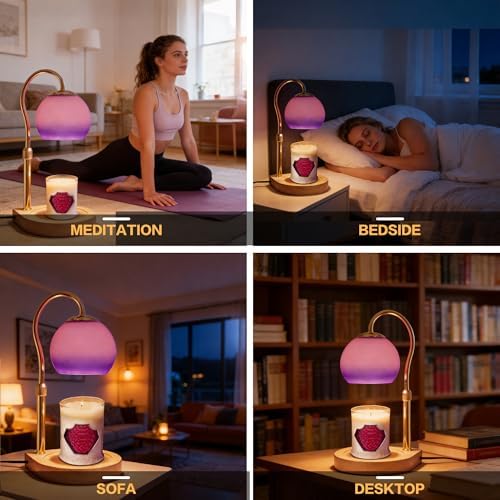 Candle Warmer Lamp with Timer 2H/4H/8H, Adjustable Height, Purple - Image 5