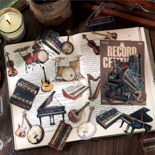 Alideco 120pcs Scrapbook Stickers Vintage Items Cars Musical Instruments Scrapbooking Junk Journal Crafts Embelishment Decoration Stickers (shijiliusheng) - Image 6