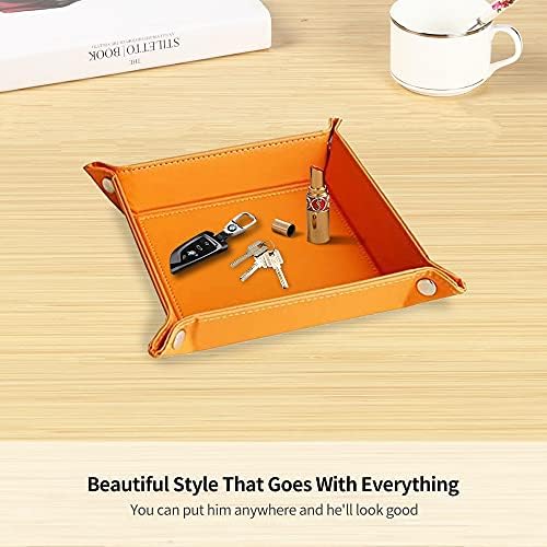Key Dish Bowl for Entryway,Catchall Holder Bedside Table Valet Tray for Men - Image 5