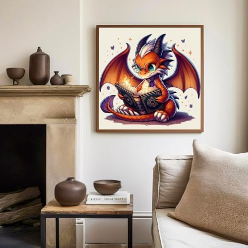 Dragon Paint by Numbers Kit for Kids, 8x8 inch - Image 3