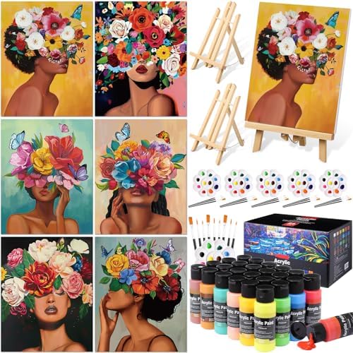 AmazingSpark 62 Pcs 6 Sets Paint Sip Kit for Adults, Art Lady by Unknown