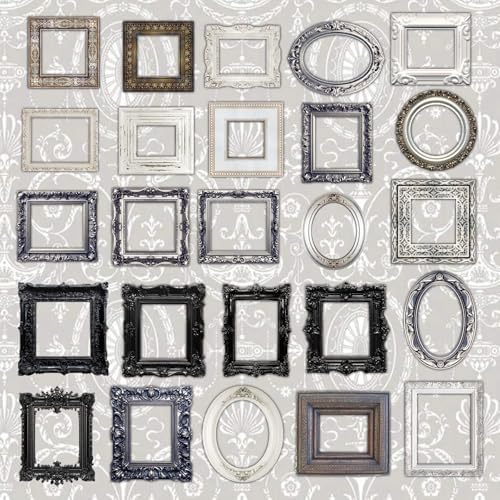 100 Pcs Vintage Frame Stickers for Scrapbooking - Scrapbook Supplies, Journal Stickers & Embellishments | Bullet Journal, Junk Journal, Wedding Albums, Crafts (Black & White) - Image 2