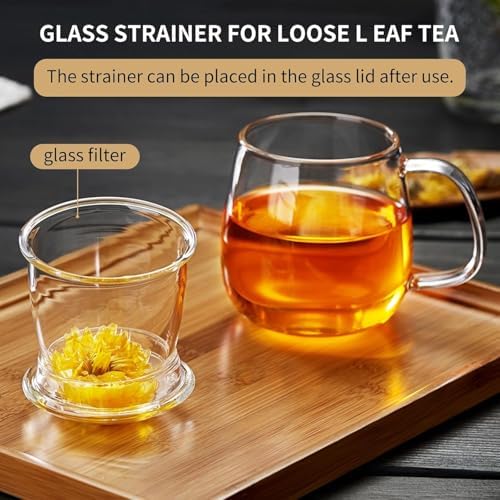 DOPUDO Large Glass Tea Cup, 34 oz Borosilicate Glass Tea Mug with Infuser and Lid, 1000ML Clear Tea Cups for Brewing Scented Tea and Tea Bag. - Image 5