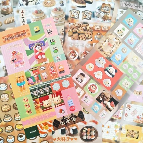 700+ Kawaii Japanese Stickers Set,25 Sheets Kawaii Scrapbook Japanese Stickers Book,Korean Sticker for Journaling,Junk Journal,Bullet Journal,Planner,DIY Craft(Hand Post) by MisKepaa
