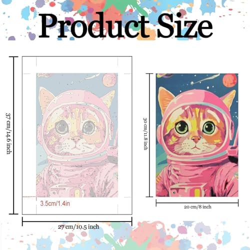 6 Different Animals Paint By Numbers for Adults Cat Giraffe Dog Cow Duck Frog Art DIY Colorful Animal Drawing Paintwork Paint by Acrylic Paint Mini Canvas Easy Painting Kits 8x12 Inch without Framed - Image 3