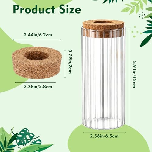 6 Set Propagation Station Jar Desktop Glass Planter Station Flower Vases Water Terrarium Jar with Cork Lid for Propagating Flower Plants Centerpiece Office Home Garden Decor(Medium) - Image 2