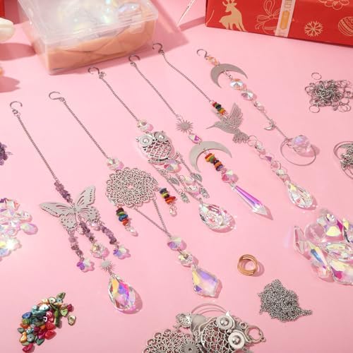 860 PCS DIY Suncatcher Kit Sun Catchers Making Supplies Arts and Crafts for Adults Hanging Prism Suncatcher Kits for Adults with Crystals Sun Catchers Indoor Window Garden Christmas Decor Wedding Home - Image 5