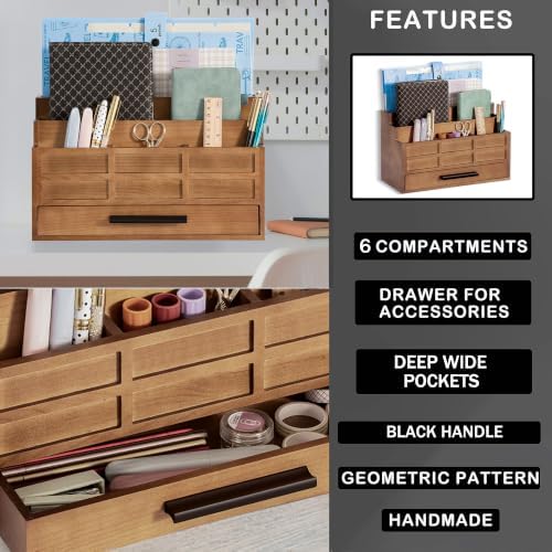 Desk Organizer with Drawer, Countertop Bill Mail Organizer and File Storage - Image 5
