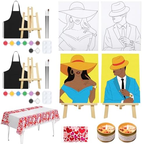 VOCHIC Date Night Painting Kit for Couples Sip and Paint Kit for Adults by VOCHIC