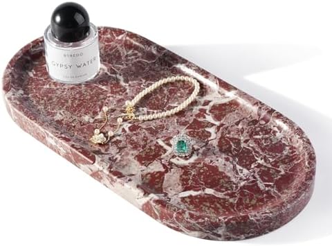 Koville Norway Natural Marble Tray, 12"x6" Vanity Decorative Tray for Countertop, Catchall Tray for Perfume, Candles, Jewelry Dish by Koville