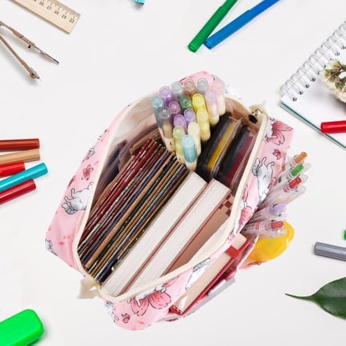 Multiple Pockets Portfolio Organizer with Zipper,Makeup Bag Pencil Pouch - Image 3