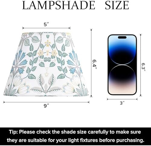 GO&SO Small Printed Floral Lamp Shades Set of 2,5"×9"×6.4" Art Decor Shade - Image 3