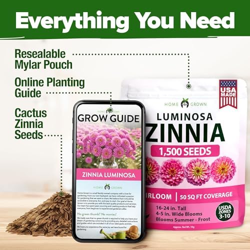 HOME GROWN Zinnia Seeds, Luminosa Pink, 1,500 Seeds, Zinnia elegans - Image 5