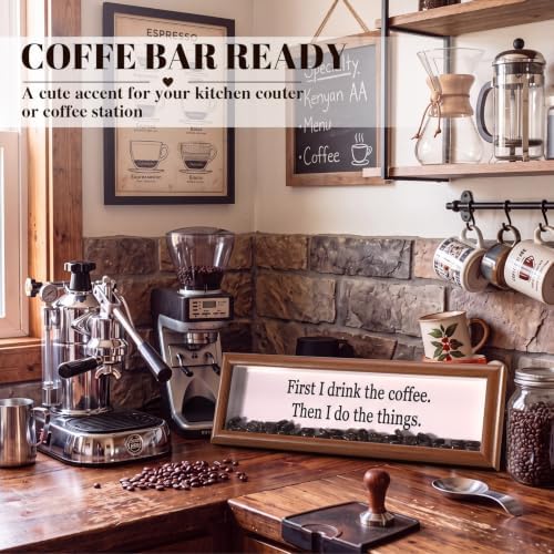 Novabright Wooden Coffee Bar Sign with Artificial Beans Decor, Farmhouse - Image 4