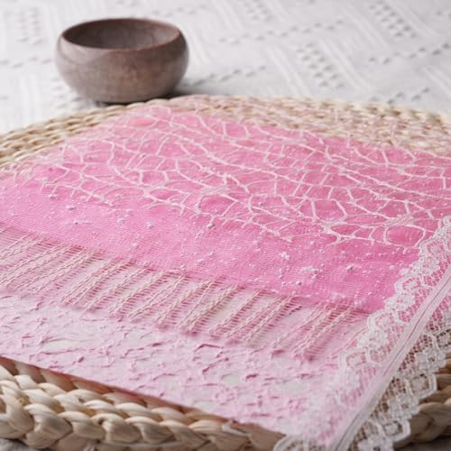 15Pcs Handmade Scrapbook Art Craft Textured Paper Colorful A5 sheet Mesh Special Paper Mix for Scrapbooking Junk Journal Journaling Supplies DIY Materials,5.8x8.2 inches (Pink) - Image 5