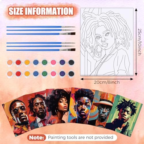 Sherr 75 Pcs 15 Set Pre Drawn Canvas Kit for Painting Craft Sip Paint Kit - Image 2