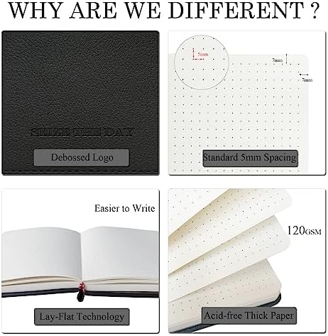 Y&I Bullet Dotted Journal Kit, A5 Hardcover Dotted Journal Notebook with 200 Pages, 120GSM Thick Paper, Stencils Stickers Pens Washi Tapes, Dotted Journaling Kit for Beginners Women Teen Girls (Black) - Image 3