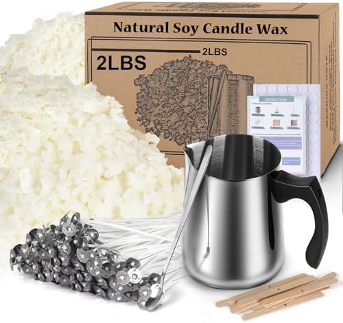 Haccah Soy Wax Candle Making Kit Supplies, Natural Candle Wax for Candle Making, DIY Art&Crafts Kit for Adults,Beginner,Kids, Including Soy Wax Flakes, Candle Wick, Centering Devices, Melting Pot,Etc - Image 2