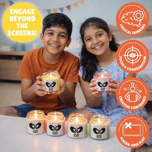 Kalakaram Aroma Beeswax Candle Making Kit, Pure & Natural Beeswax, 6 Decorative Jars, 6 Exotic Scents, Colors & More - Perfect for Home Decor & DIY Gifts - Beginner-Friendly Scented Candles Craft Kit - Image 4