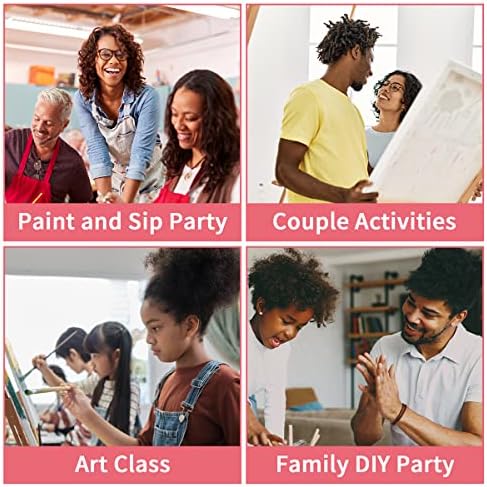 8 Pack Pre Drawn Canvas for Painting for Adults Sip and Paint Party Supplies Painting Kit 8x10 Stretched Outline Canvas Paint Party Favor for Artist Beginners - Image 4