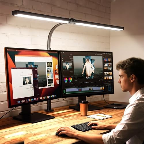 LED Desk Lamp with Clamp, 18W Dimmable Light, No Remote by MACASA