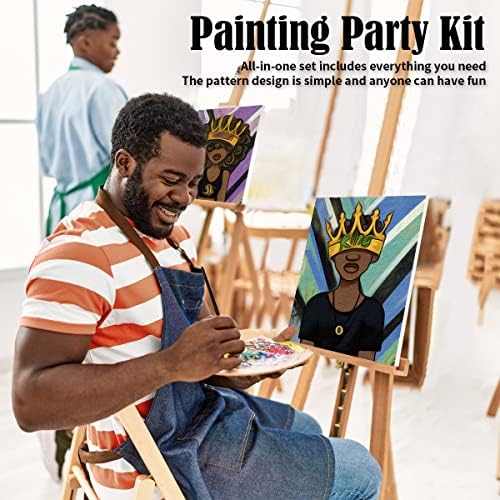 VOCHIC Paint and Sip Kit for Adults Couples Pre Drawn Canvas 2 Pack - Image 4