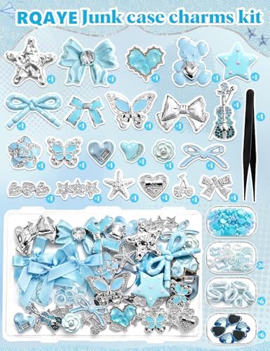 RQAYE Junk case charms,junk case Kit for Customizing Diy Cases,With Cute Bow,Flatback Pearls,Letter Beads, Aesthetic Big Decor for Personalization - Image 2