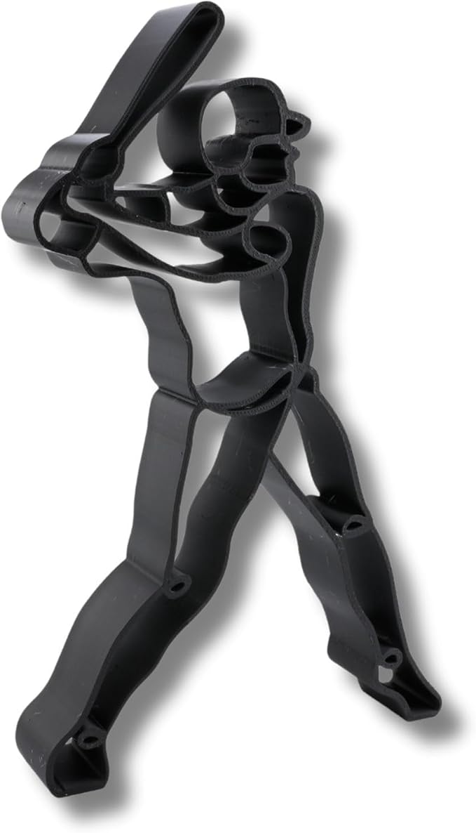 Nexus Box Baseball Sculpture – Minimalist Decorative Accent for Baseball Fans & Modern Home Decor | Collectible Sports Art Design (Baseball Batting Stance Matte Black)