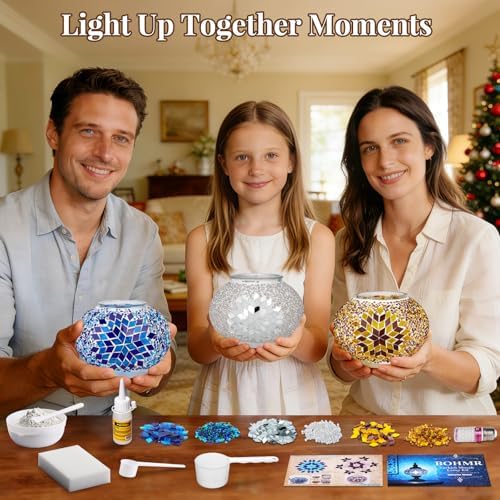 DIY Turkish Mosaic Lamp Kit for Adults & Teens, 5.2" Shade, White - Image 3