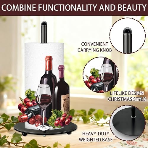 Wine Paper Towel Holder, Wine Decor for Countertop Cute Farmhouse Home Table, Housewarming Birthday Gifts - Image 5