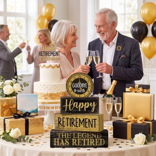 Moucuny 4 Pcs Retirement Party Decorations Happy Retirement Table Decor - Image 4