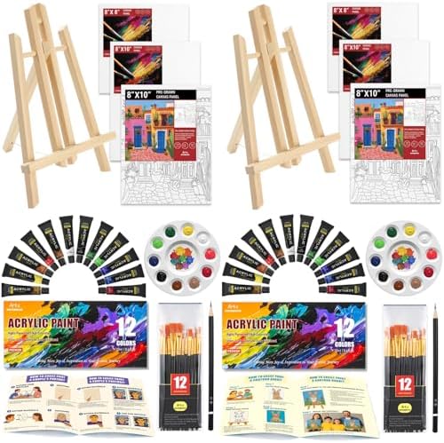 2 Pack Paint Set for Couples and Families with Portrait & Cartoon Guides by welcome