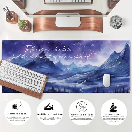 Acotar Desk Mat Sara J Maas Fantasy Mouse Pad Large for Desk Computer Pc Laptop Aesthetic Desk pad Night Court City of Starlight Laptop Mouse and Keyboard pad 31.5 x 11.8in for Office Desk Decor - Image 5