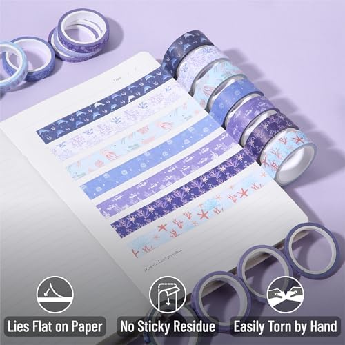 Mr. Pen- Washi Tape Set, 21 Rolls, Assorted Sizes, 5 Yards/Roll - Image 5