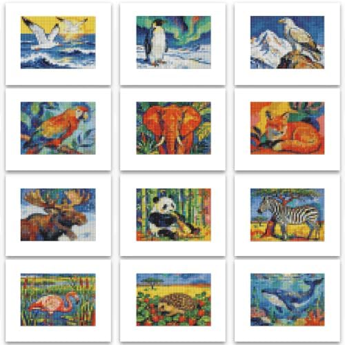 PeakLuv Small Diamond Art Kits, Animal World Diamond Painting for Adults by PeakLuv