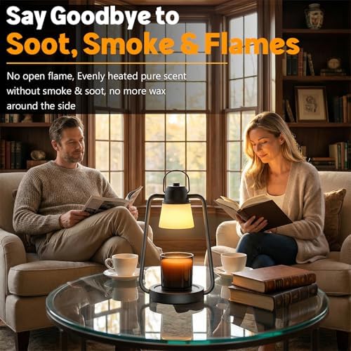 Candle Warmer Lamp, Candle Lamp Warmer with Dimmer, Electric Candle Warmer for Jar Candles Lamp Warmer Bedroom Home Decor, 2H/4H/8H Timer with 2 * 50 Bulbs - Image 6