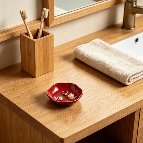 Ceramic Jewelry Tray, Ring Holder Floral Trinket Bowl for Women - Image 5
