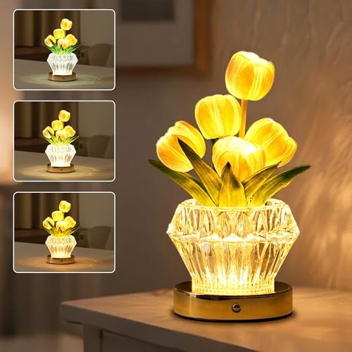 Purple Tulip Flower Lamp Night Light Gifts for Women Mom Grandma - Image 2