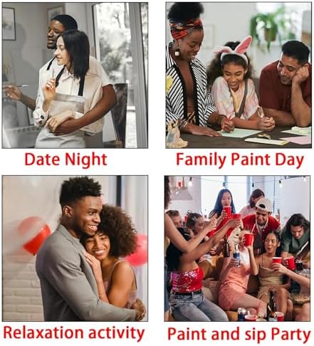 2 Pack Painting Kit for Adults 8X10 Pre Drawn Canvas Couples Date Night Art - Image 4