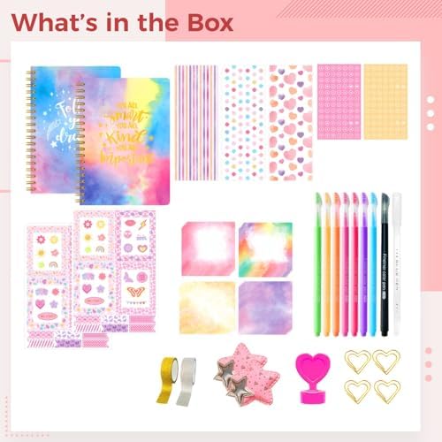 LUMINFLY 13 Pcs DIY Journaling Kit, Includes Notebooks, Stickers, Journaling Tapes and Pens, with Decorative Accessories, Creative Journal Set for Teens and Adults - Image 2