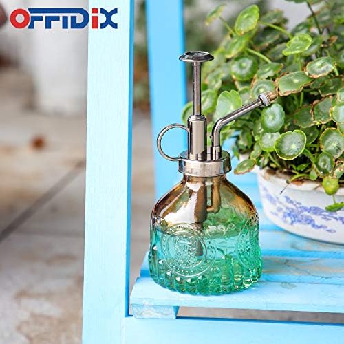 OFFIDIX Glass Plant Mister Spray Bottle, Vintage Spritzer, Succulent Watering Bottle with Bronze Plastic Top Pump, Small Sprayer Mister for Garden and Indoor Plants - Image 7
