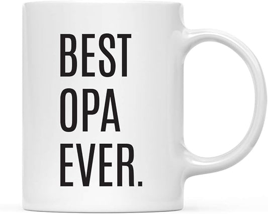 Andaz Press 11oz. Coffee Mug Birthday Gift, Best Opa Ever, 1-Pack