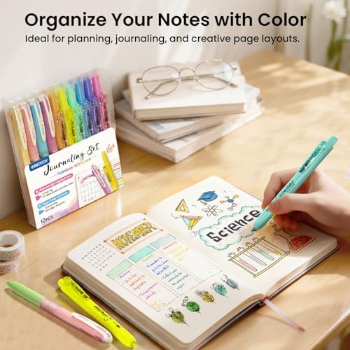 WRITECH Gel Pens Journaling Highlighters: Pastel 2-in-1 Journal Set 10ct - Image 5