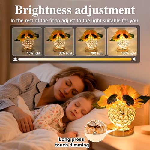 Sunflower Flower Lamp for Women Gifts, 3 Color Dimmable Night Light, Rechargeable Cordless Touch Table Lamp for Womens Mom Wife Friends Girlfriend Her Gifts, Perfect for Bedroom Bar Coffee Shop - Image 5