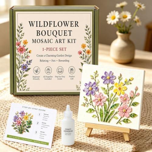 Hummingbird Mosaic Art Kit for Adults: DIY Floral Acrylic Art Kits with Pre-Cut Pieces, Glue & Tools - Complete Mosaic Kits for Creative Home Decor & Relaxing Craft, A by Unknown